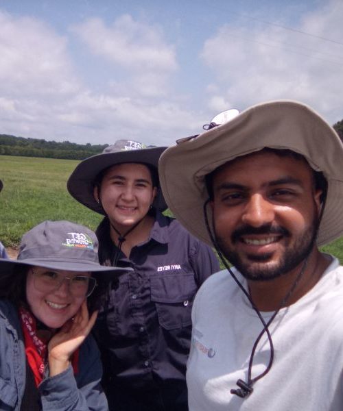 Scholars doing field work 